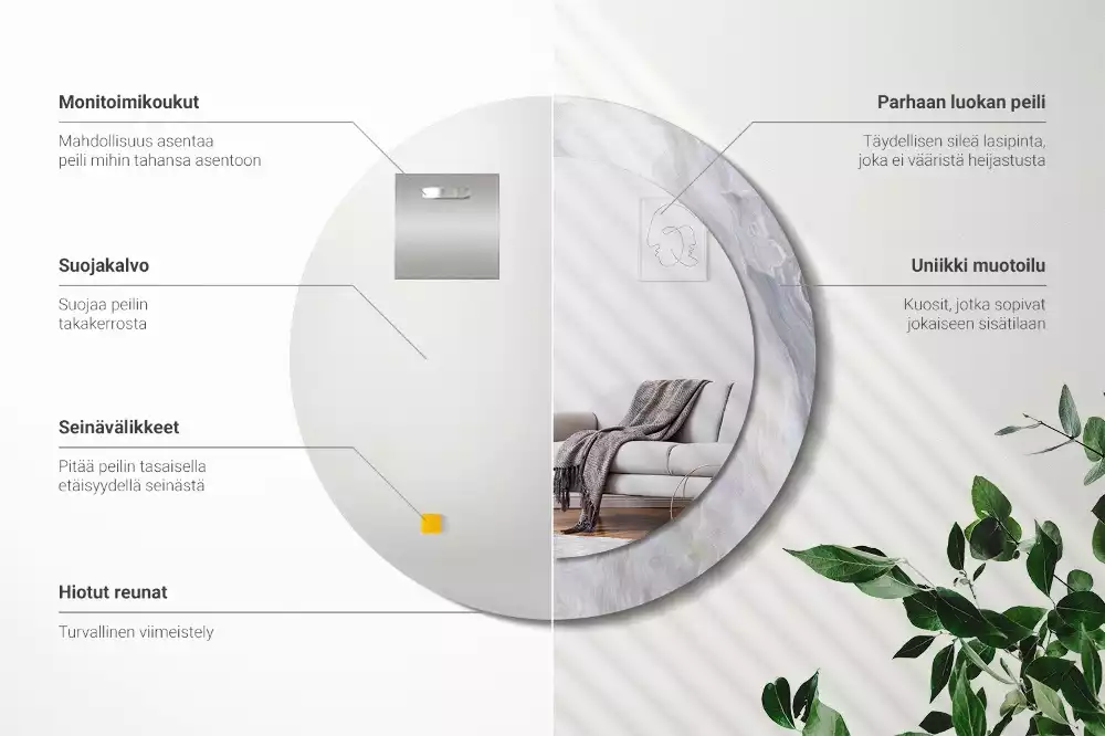 Kulaté dekorativní zrcadlo Abstraktní mramor