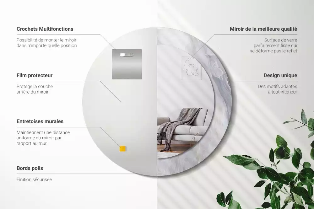 Kulaté dekorativní zrcadlo Abstraktní mramor