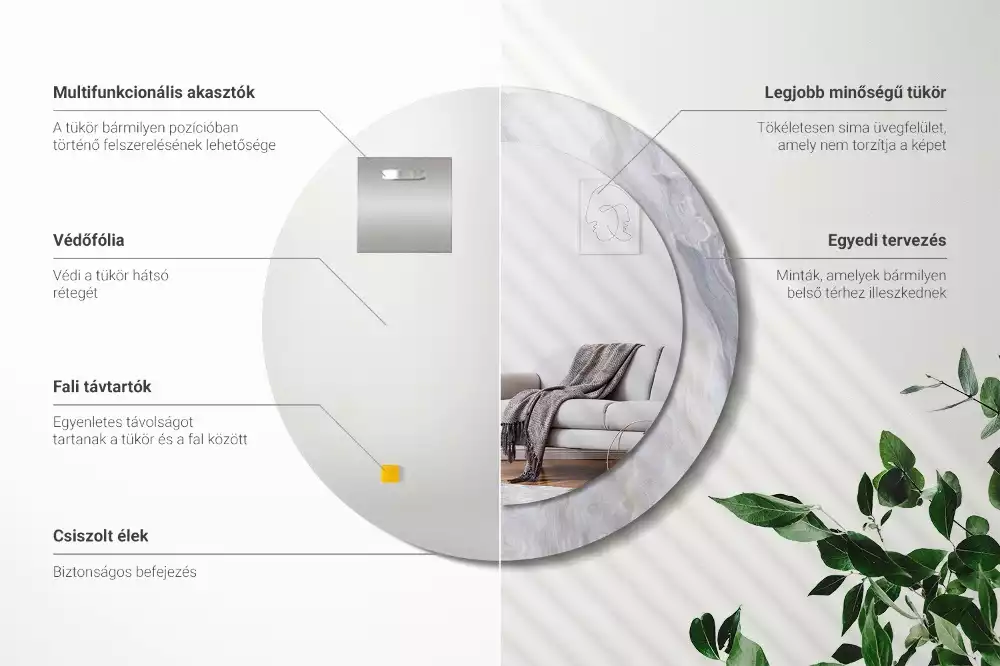 Kulaté dekorativní zrcadlo Abstraktní mramor