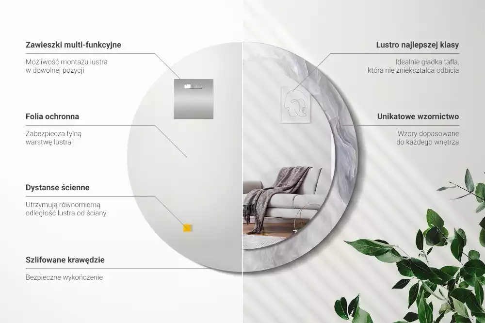 Kulaté dekorativní zrcadlo Abstraktní mramor