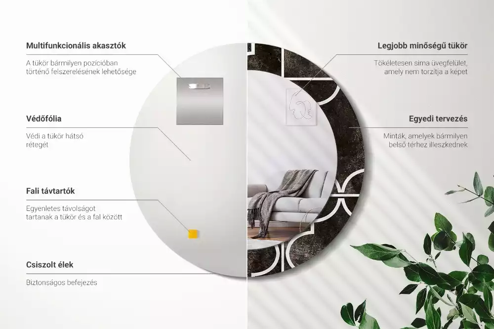 Kulaté dekorační zrcadlo na zeď Starožitný vzor