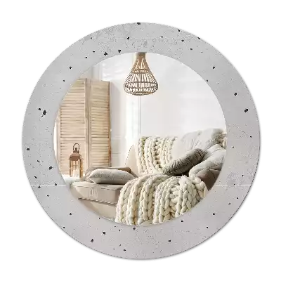 Kulaté dekorační zrcadlo na zeď Betonová textura