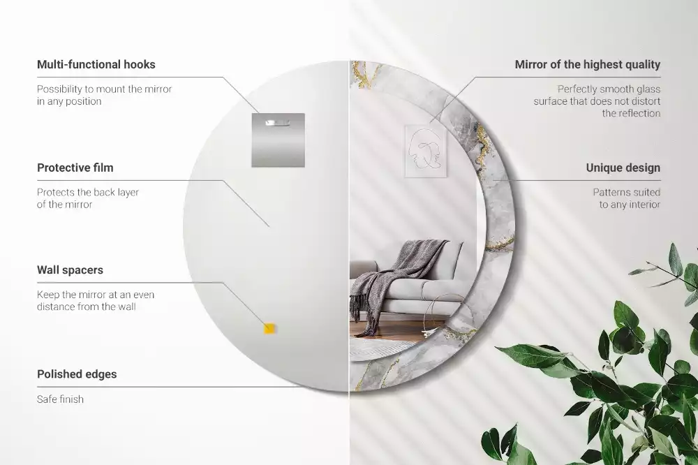 Kulaté dekorační zrcadlo na zeď Mramorový vzor