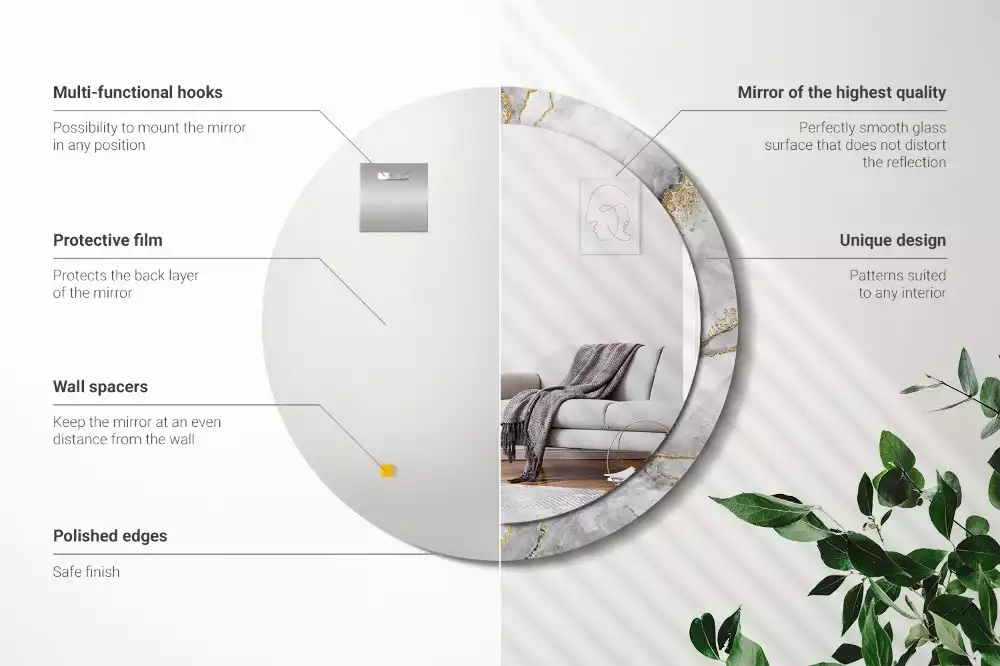 Kulaté dekorační zrcadlo na zeď Mramorový vzor