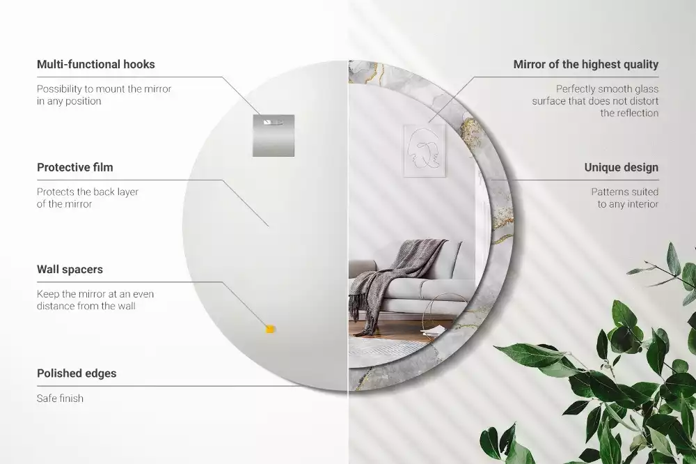 Kulaté dekorační zrcadlo na zeď Mramorový vzor