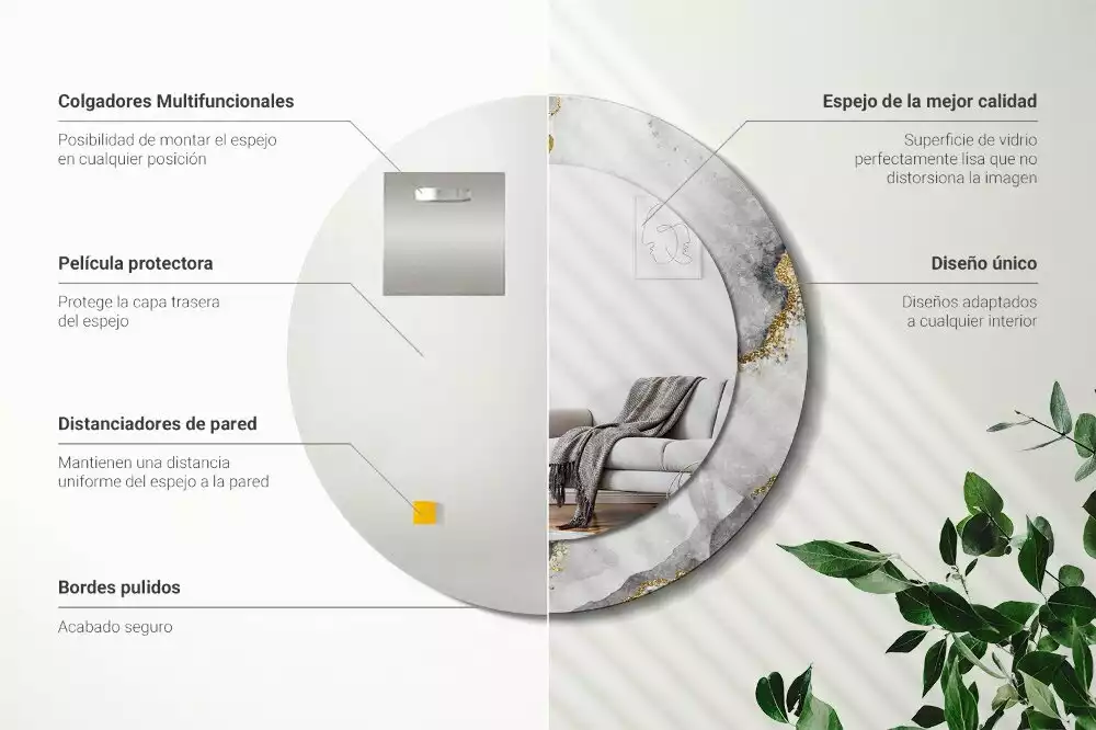 Kulaté dekorační zrcadlo na zeď Mramorový vzor