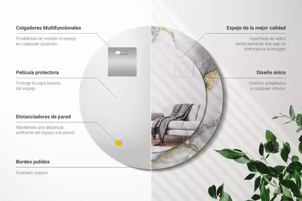 Kulaté dekorační zrcadlo na zeď Mramorový vzor