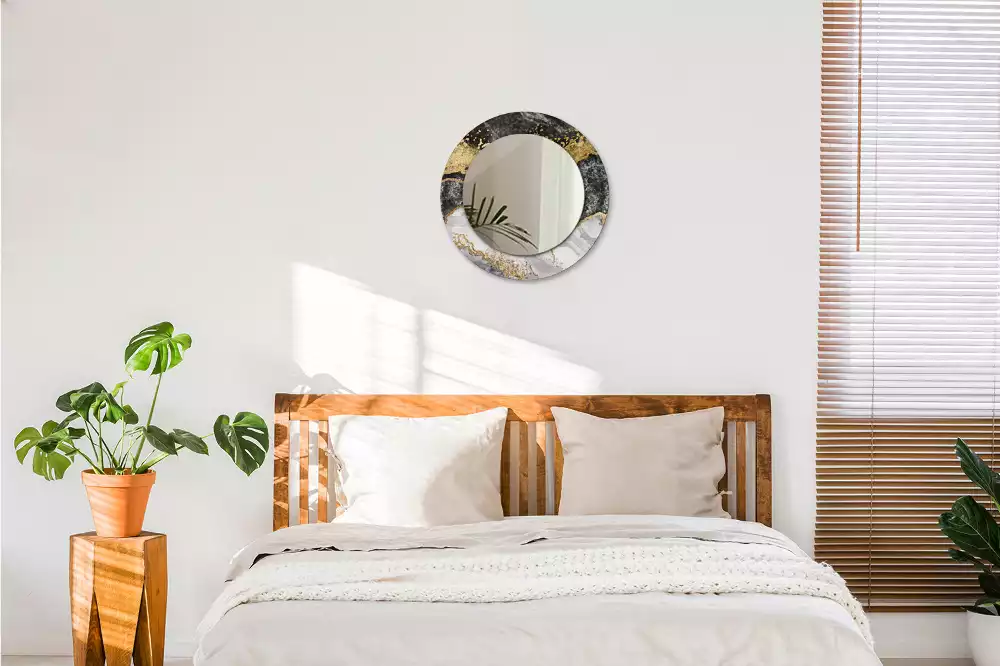 Kulaté dekorační zrcadlo na zeď Mramorové podkroví