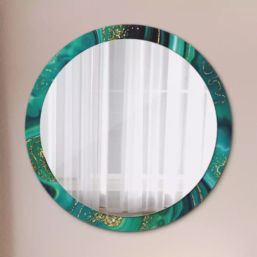 Kulaté dekorační zrcadlo na zeď Smaragdový mramor