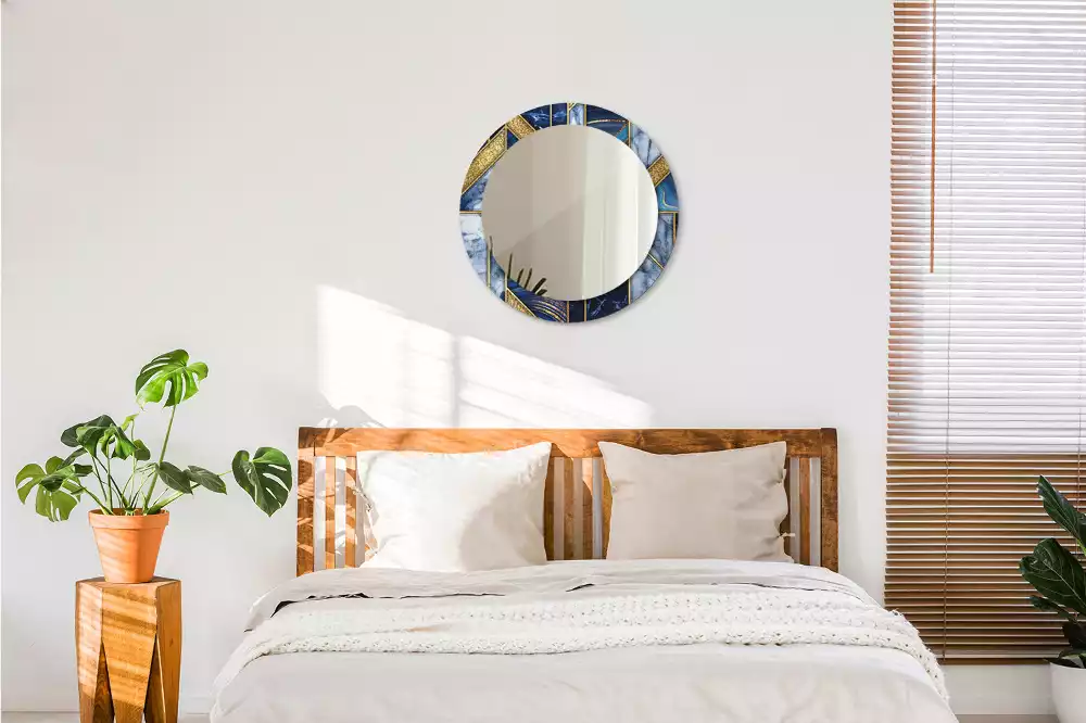 Kulaté dekorační zrcadlo na zeď Moderní mramor