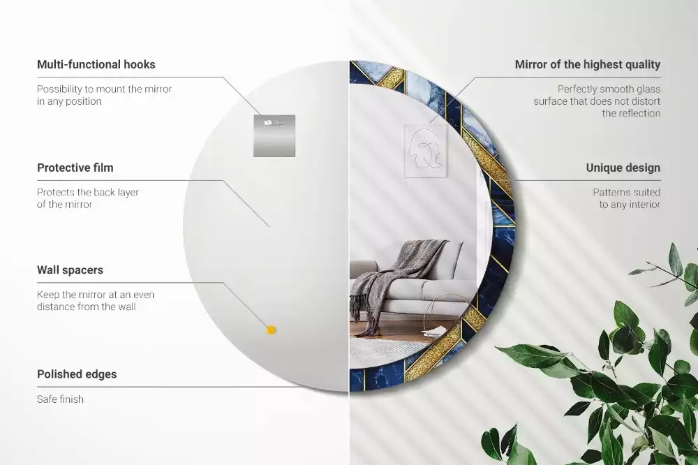 Kulaté dekorační zrcadlo na zeď Moderní mramor