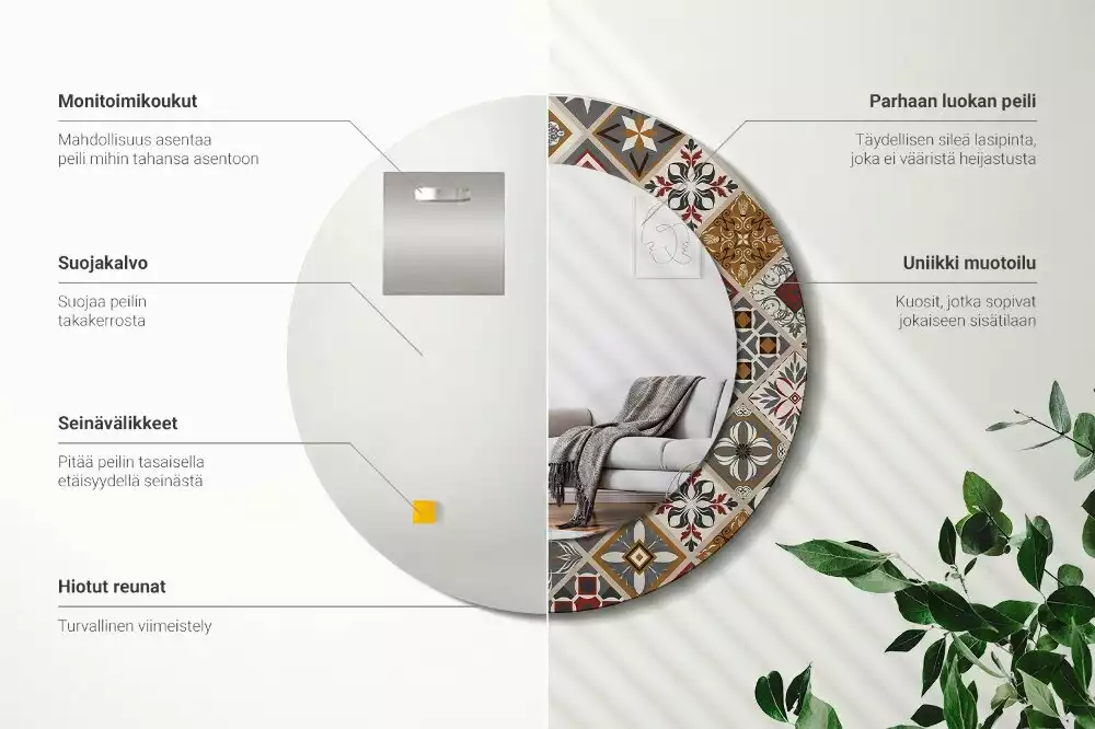 Kulaté zrcadlo s potiskem Turecký vzor