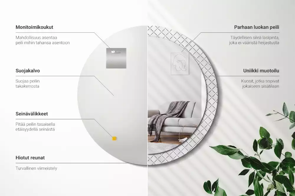 Kulaté zrcadlo s potiskem Křížové čáry