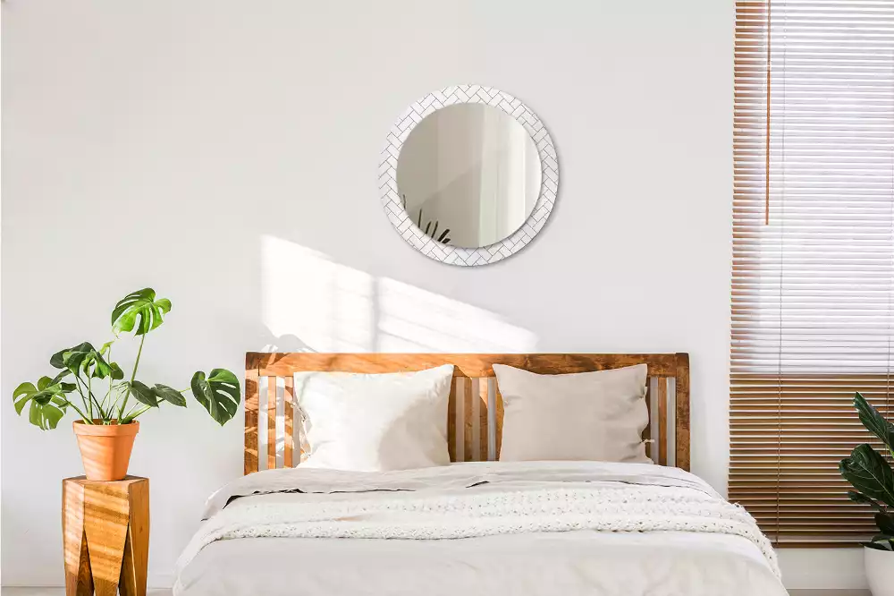 Kulaté zrcadlo s potiskem Rybí kost