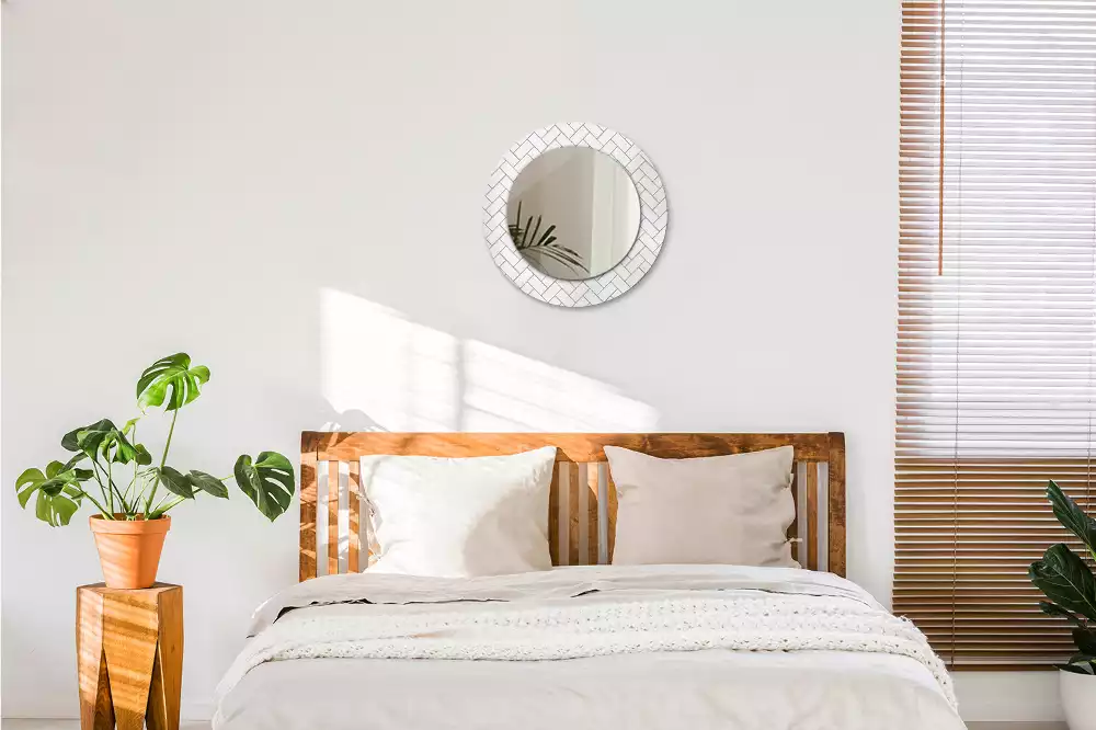 Kulaté zrcadlo s potiskem Rybí kost