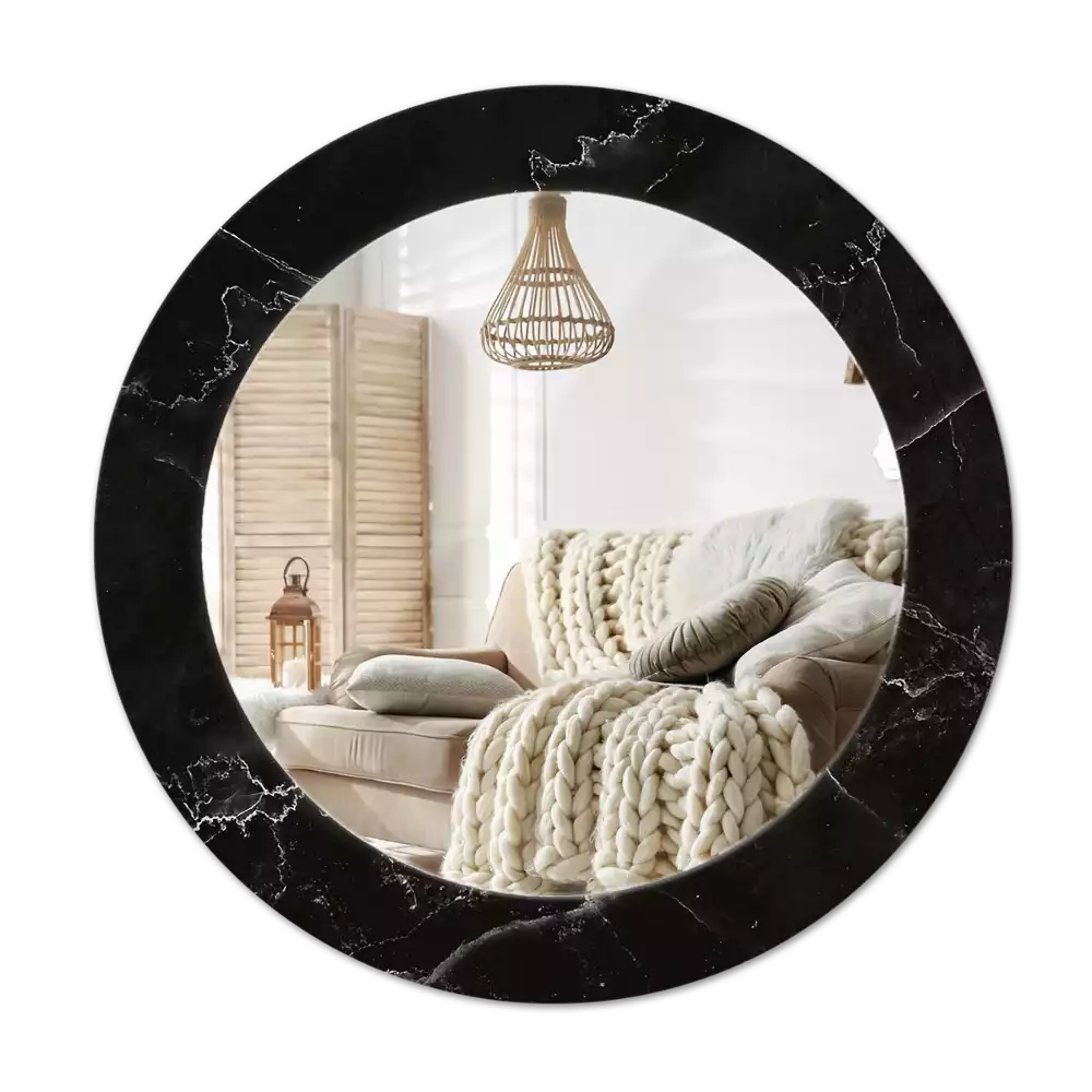 Kulaté dekorativní zrcadlo Mramorový kámen