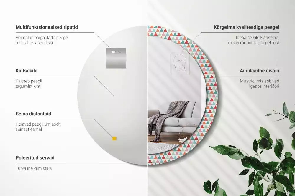 Kulaté dekorativní zrcadlo Geometrický vzor