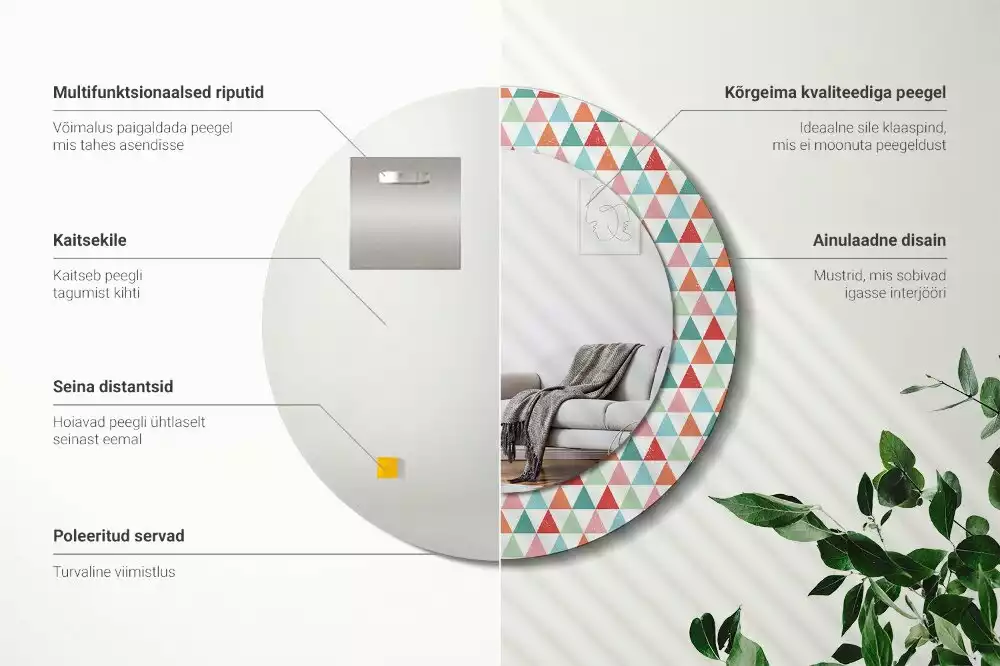 Kulaté dekorativní zrcadlo Geometrický vzor