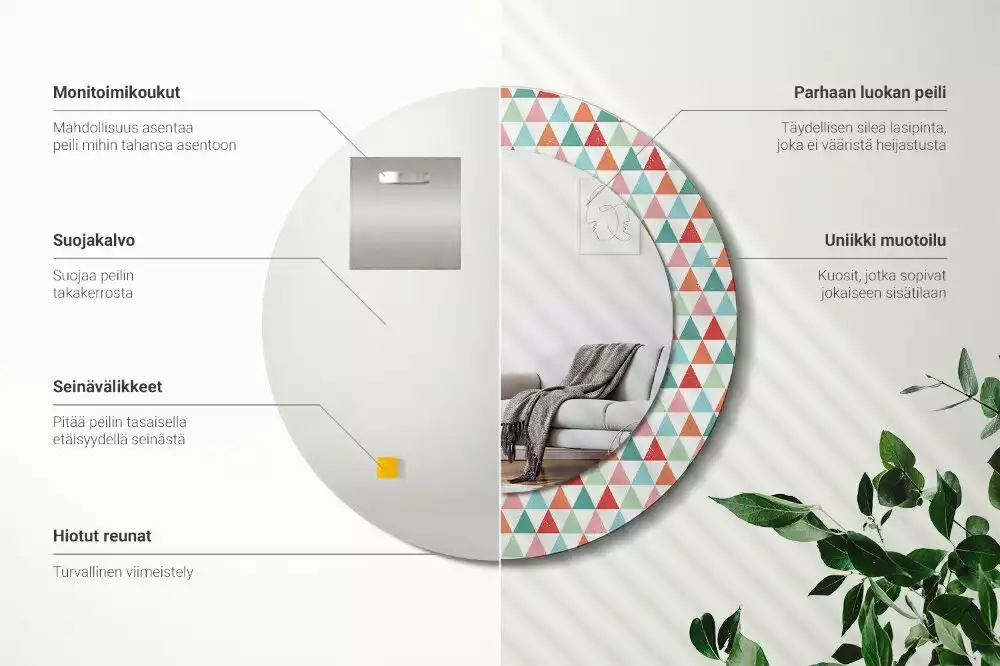 Kulaté dekorativní zrcadlo Geometrický vzor