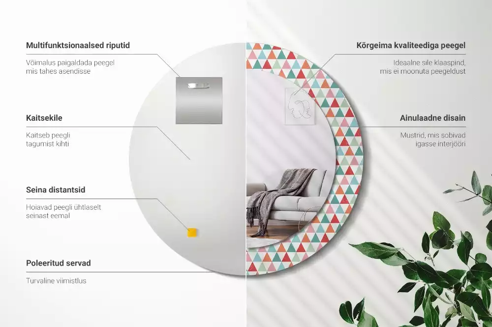 Kulaté dekorativní zrcadlo Geometrický vzor