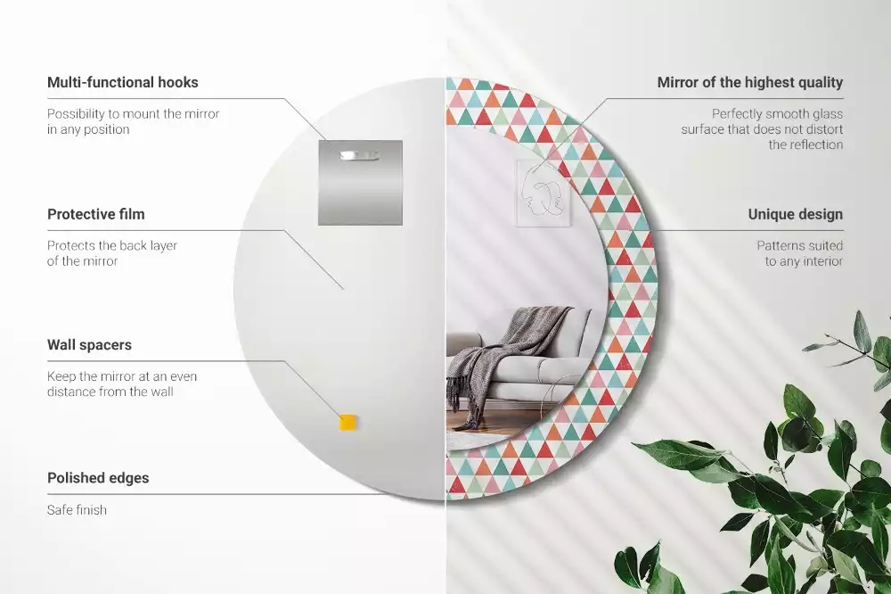 Kulaté dekorativní zrcadlo Geometrický vzor