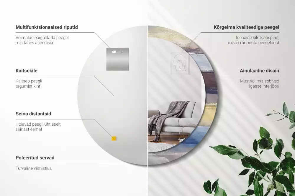 Kulaté dekorativní zrcadlo Abstraktní malba