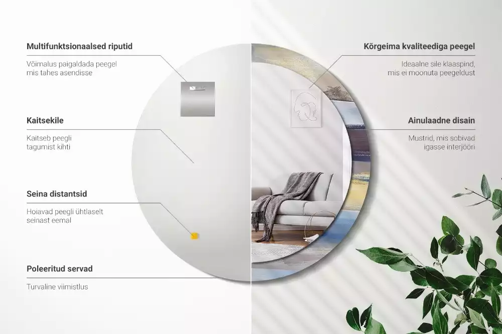 Kulaté dekorativní zrcadlo Abstraktní malba