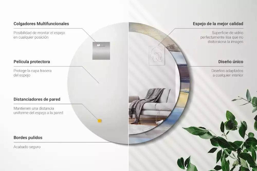 Kulaté dekorativní zrcadlo Abstraktní malba