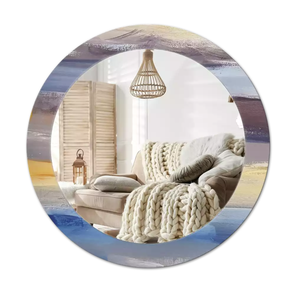 Kulaté dekorativní zrcadlo Abstraktní malba