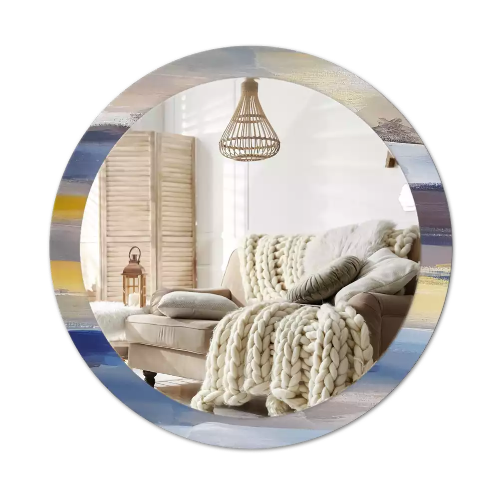 Kulaté dekorativní zrcadlo Abstraktní malba