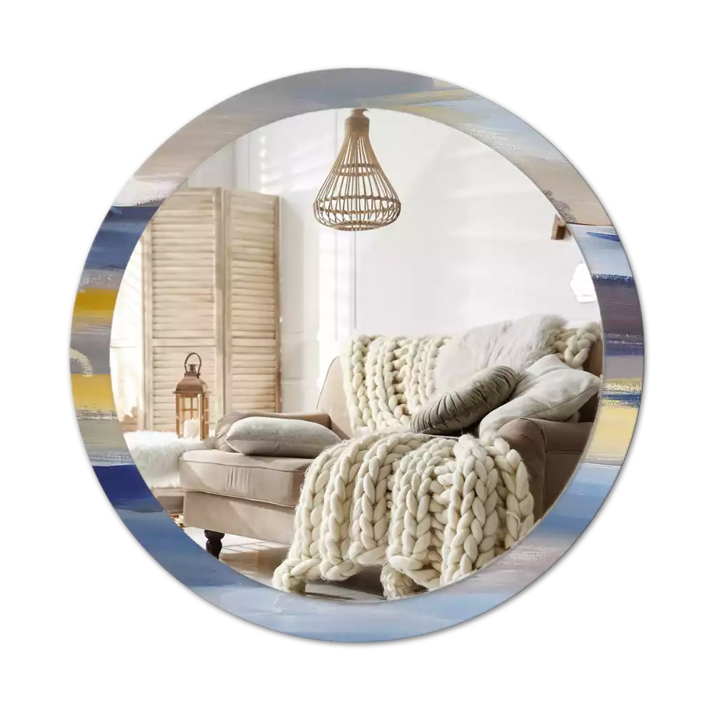 Kulaté dekorativní zrcadlo Abstraktní malba