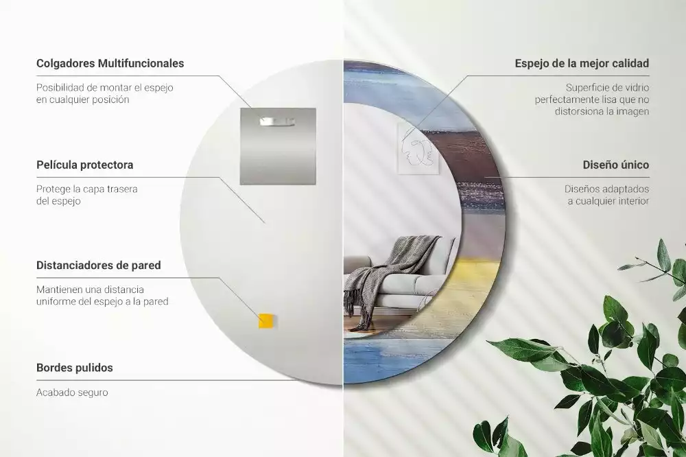 Kulaté dekorativní zrcadlo Abstraktní malba