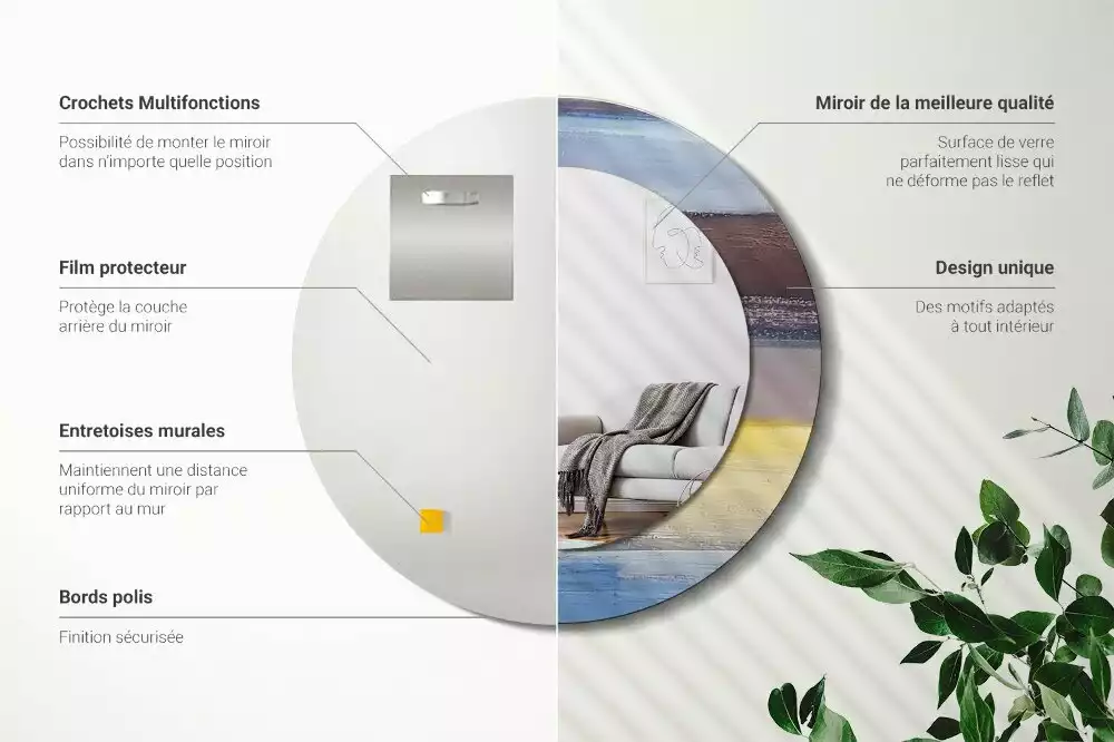 Kulaté dekorativní zrcadlo Abstraktní malba