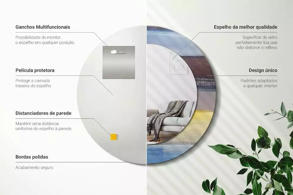 Kulaté dekorativní zrcadlo Abstraktní malba