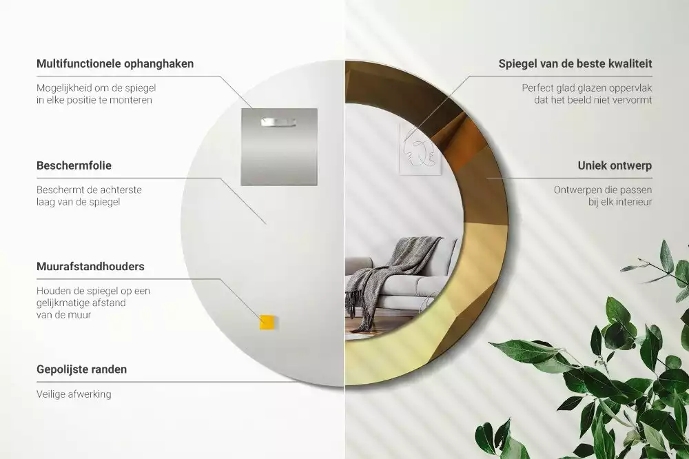 Kulaté dekorativní zrcadlo Geometrický vzor