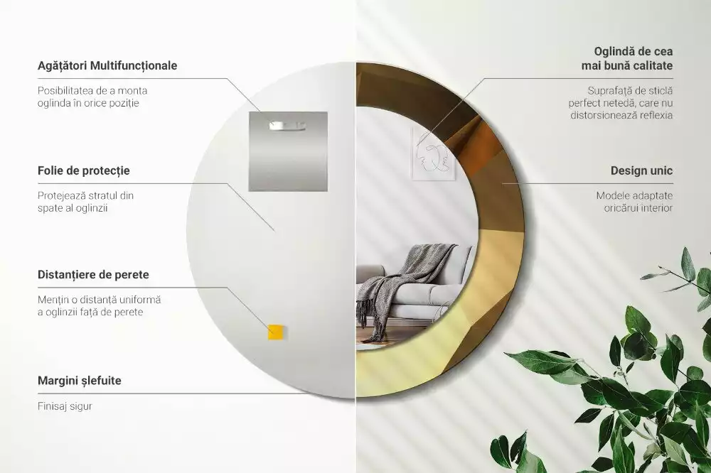 Kulaté dekorativní zrcadlo Geometrický vzor