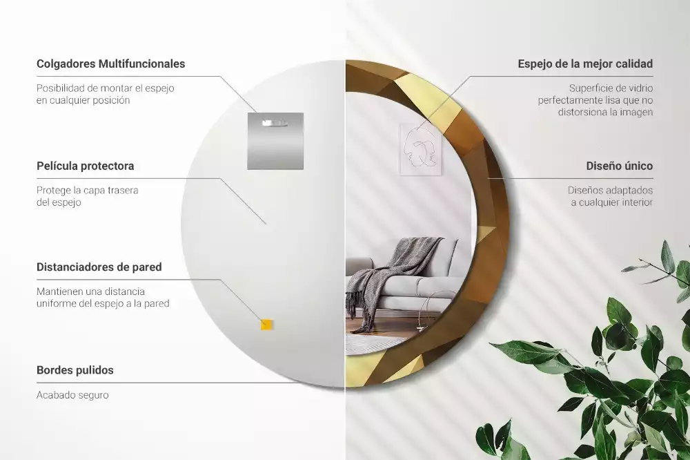 Kulaté dekorativní zrcadlo Geometrický vzor