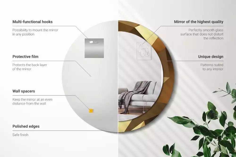 Kulaté dekorativní zrcadlo Geometrický vzor