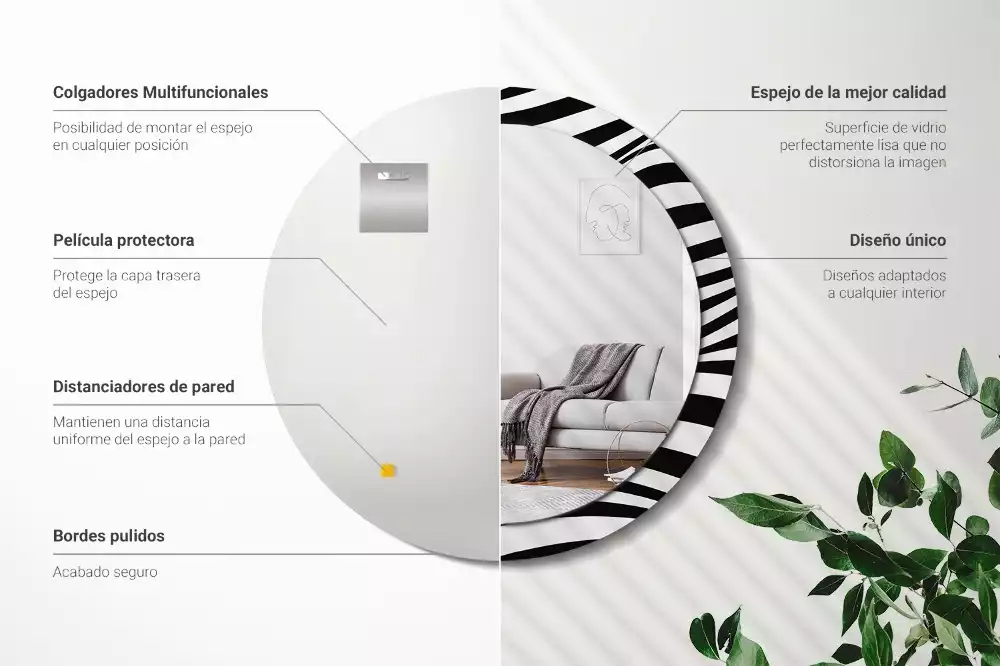 Kulaté dekorativní zrcadlo Abstraktní vlna