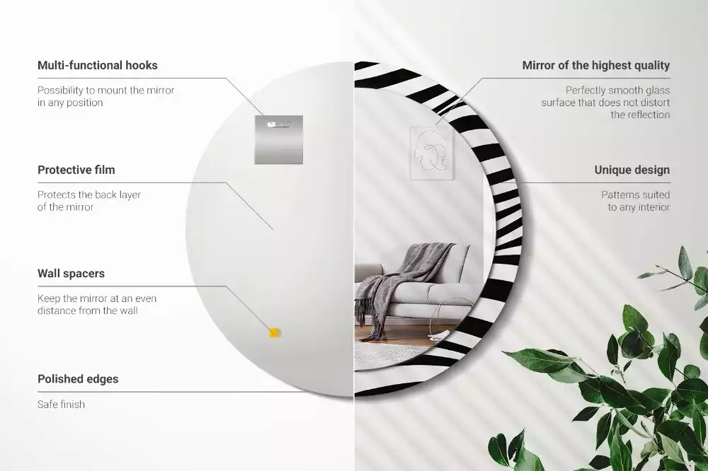 Kulaté dekorativní zrcadlo Abstraktní vlna