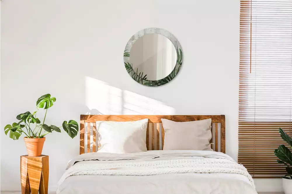 Kulaté zrcadlo s potiskem Kapradinové listy