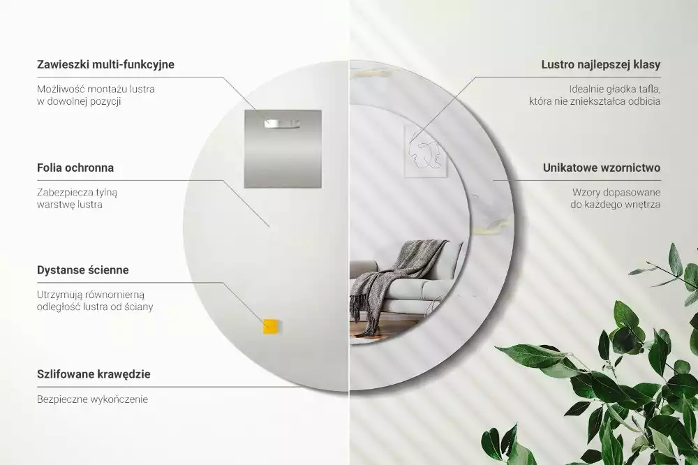 Kulaté dekorativní zrcadlo Bílý mramor