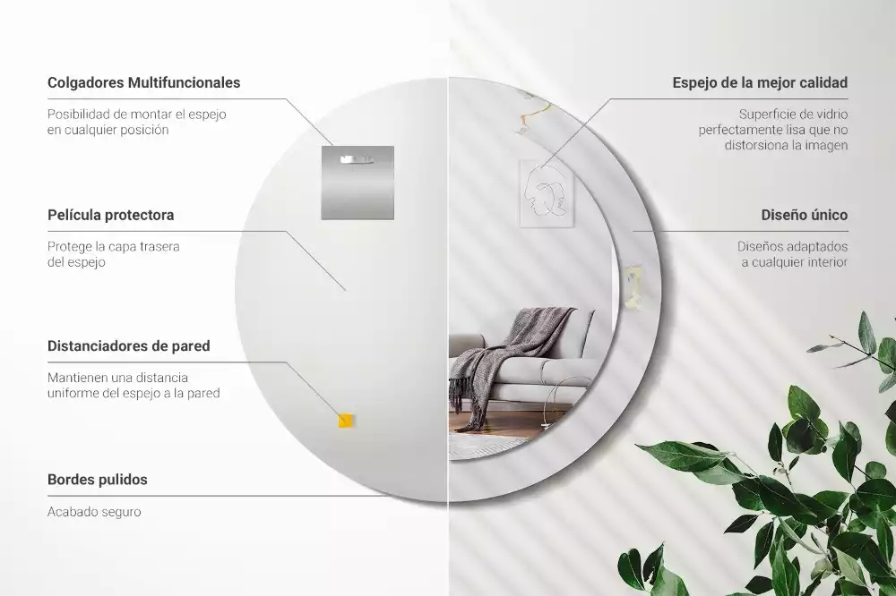 Kulaté dekorativní zrcadlo Bílý mramor