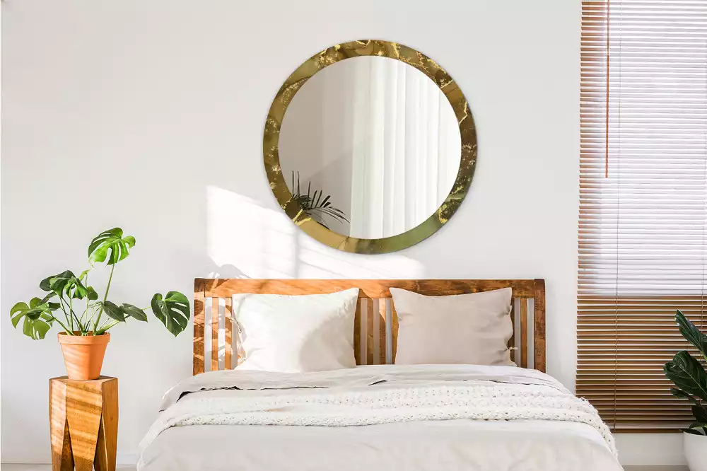 Kulaté zrcadlo s potiskem Kovové víry