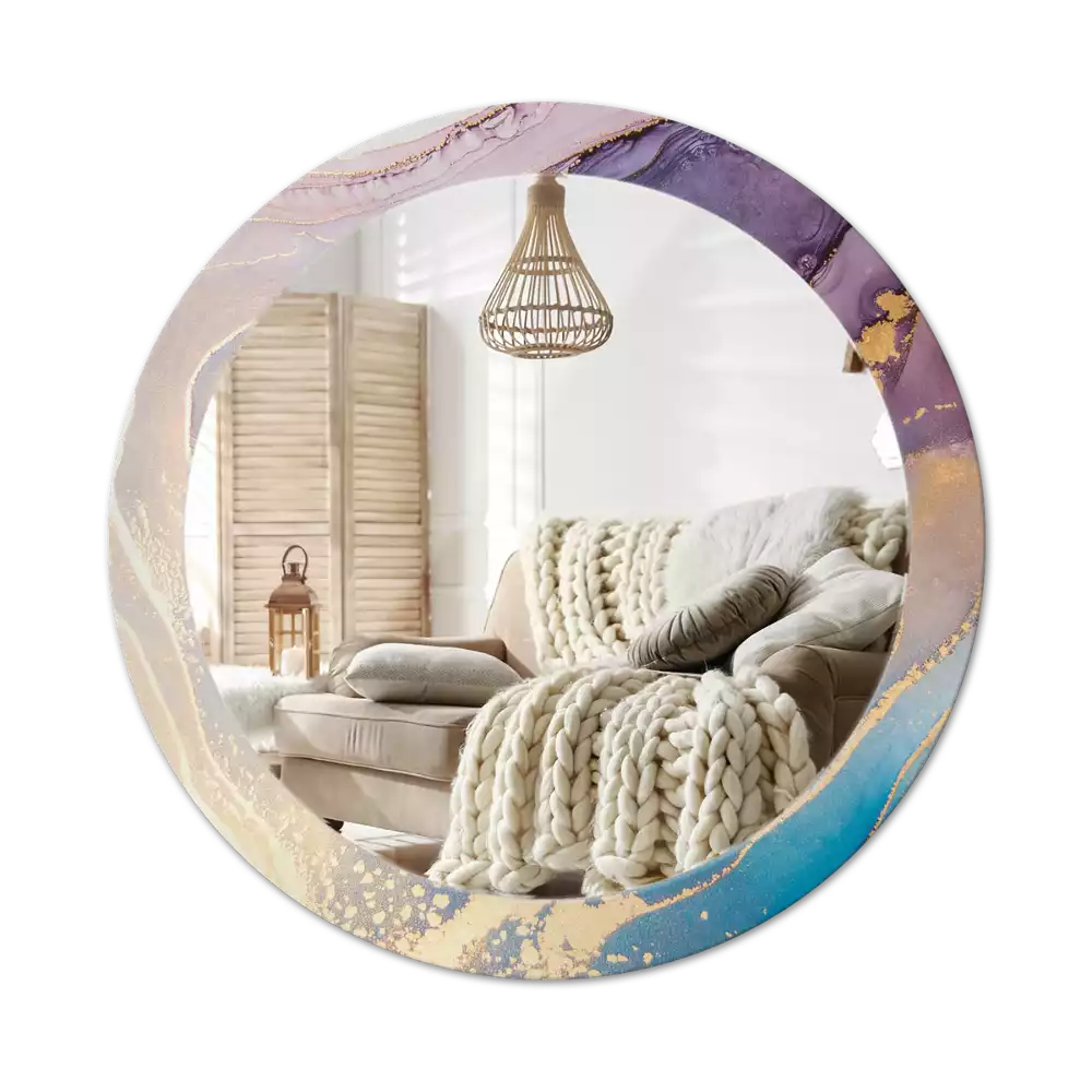 Kulaté zrcadlo s potiskem Mramorový kámen