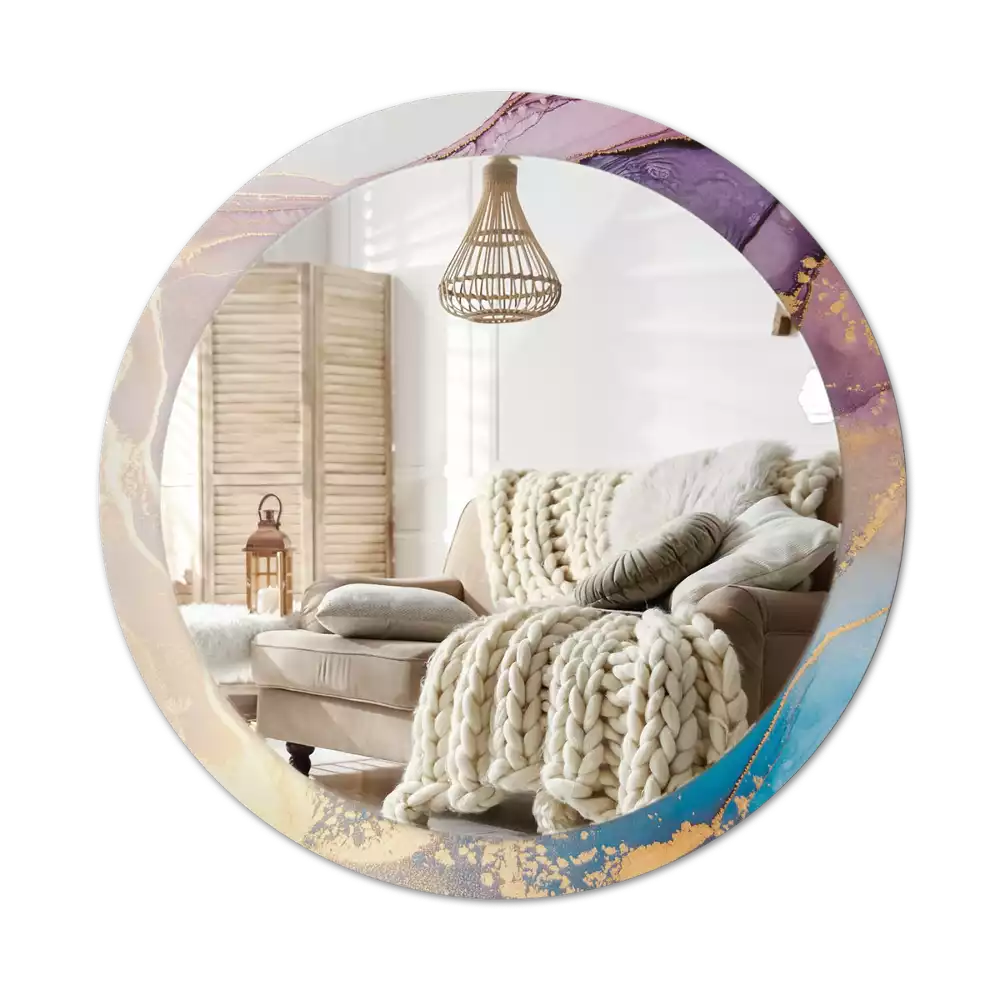 Kulaté zrcadlo s potiskem Mramorový kámen