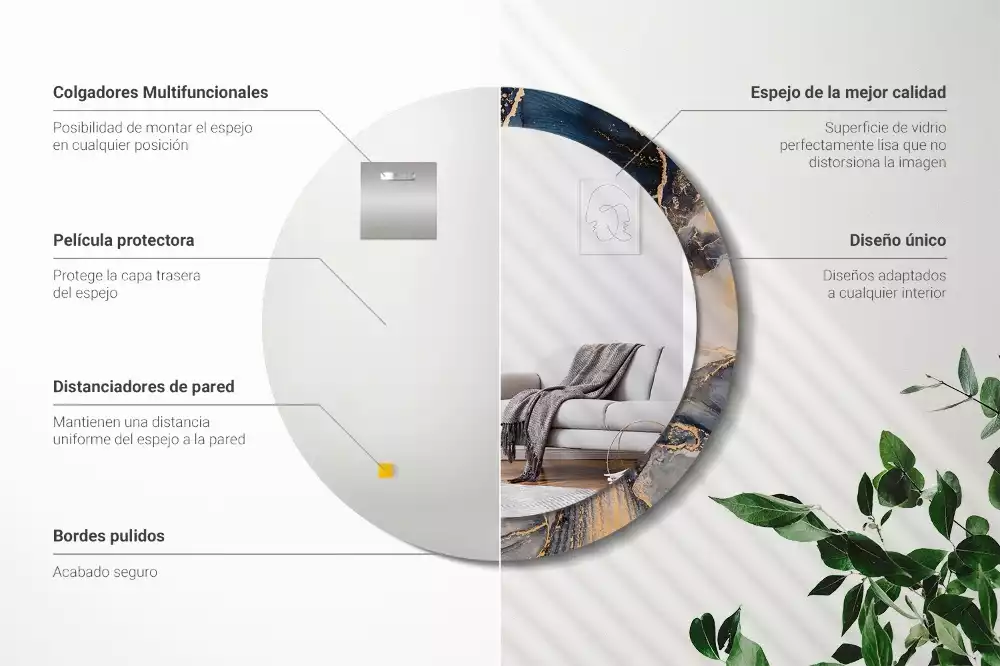 Kulaté zrcadlo s potiskem Abstraktní barvy