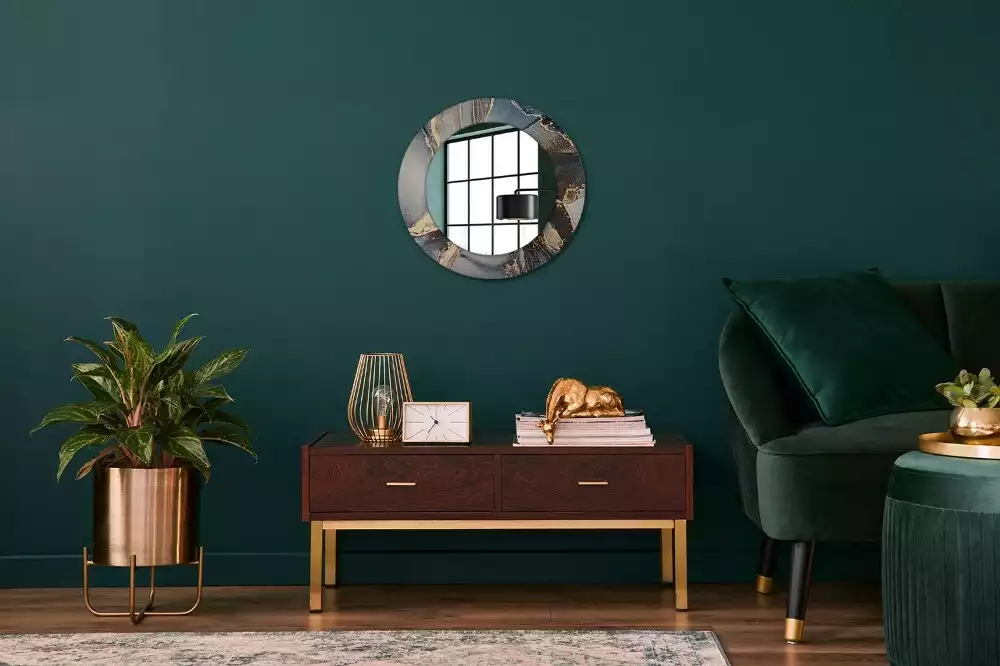 Kulaté zrcadlo s potiskem Abstraktní barvy