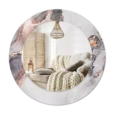 Kulaté dekorativní zrcadlo na zeď Abstraktní mramor