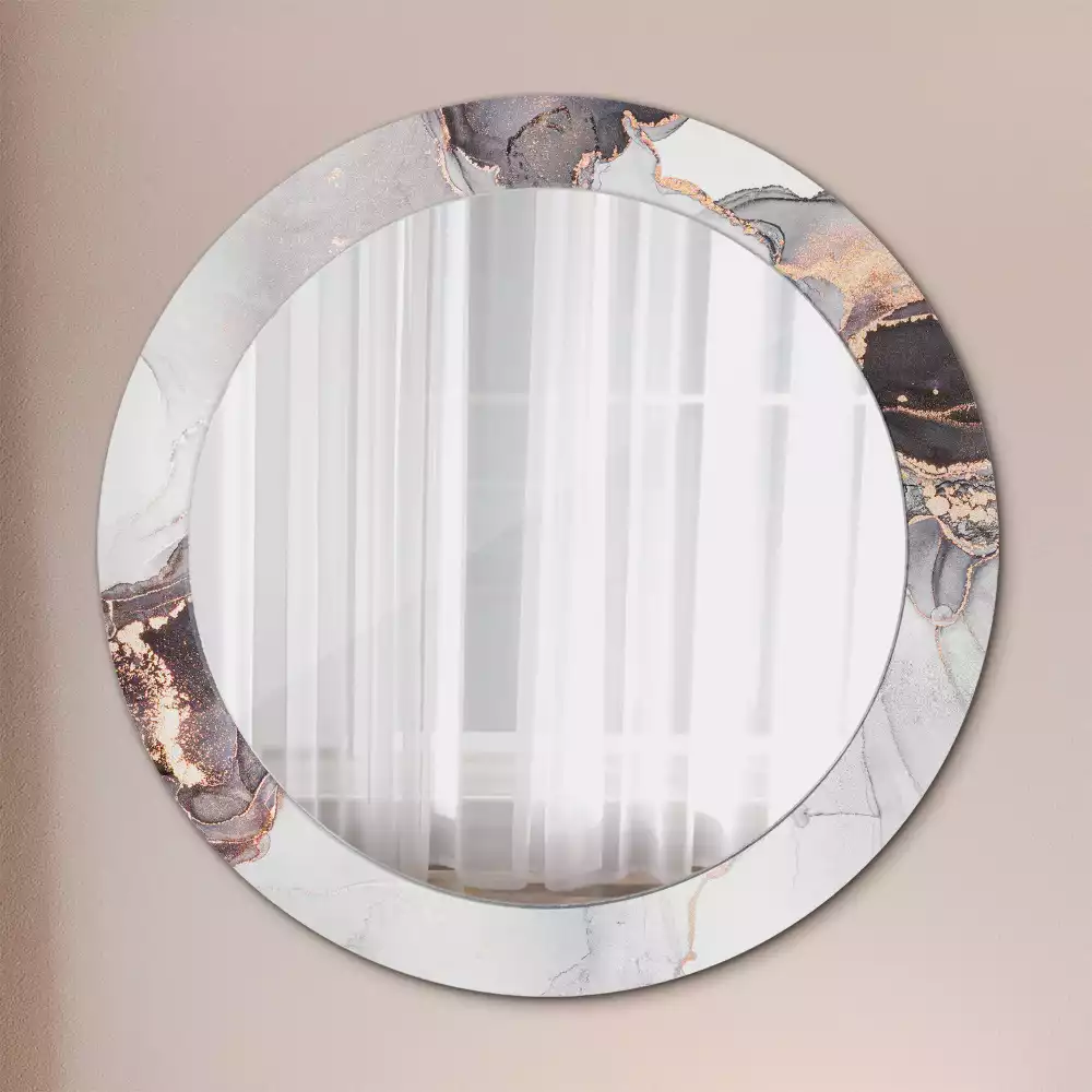 Kulaté dekorativní zrcadlo na zeď Abstraktní mramor